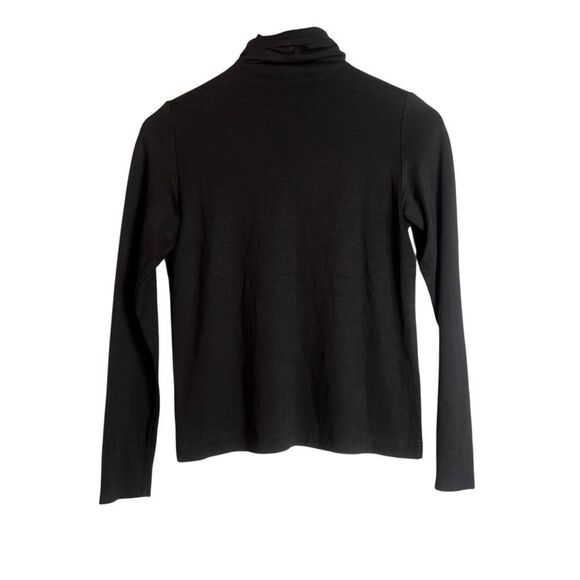 Linda Allard by Ellen Tracy brown silk blend turtle neck top - Picture 6 of 8